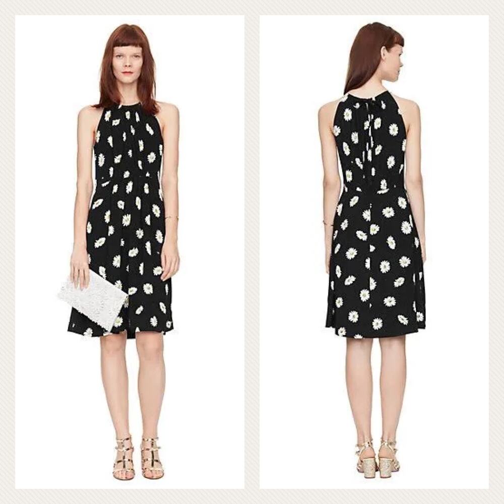 Kate Spade Daisy Floral Tie Back Sleeveless  Dress Size 4